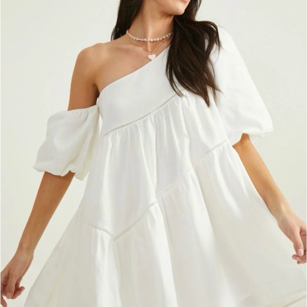 Altar’d State Puff Sleeve White Dress